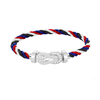 [BLUE TEARS]CHANCE LARGE 8 FIGURE BUCKLE HALF DIAMOND BRACELET SILVER