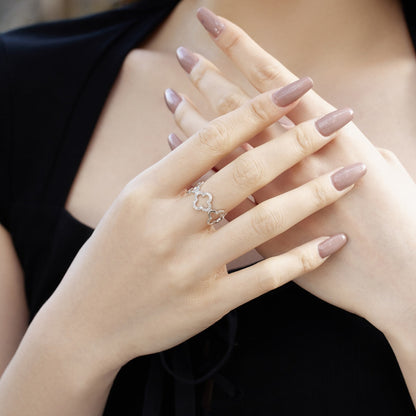 [Nova Jewelry]Hollow Design Four-Leaf Clover Flower Shape Ring