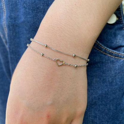 [Nova Jewelry]Dainty Double Layer Love Heart Bracelet
