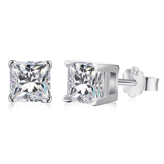 [Nova Jewelry]1.0 Carat Radiant Princess Cut Wedding Earrings