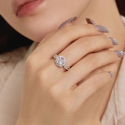[Nova Jewelry]Delicate Colorful Round Cut Flower Shape Wedding Ring