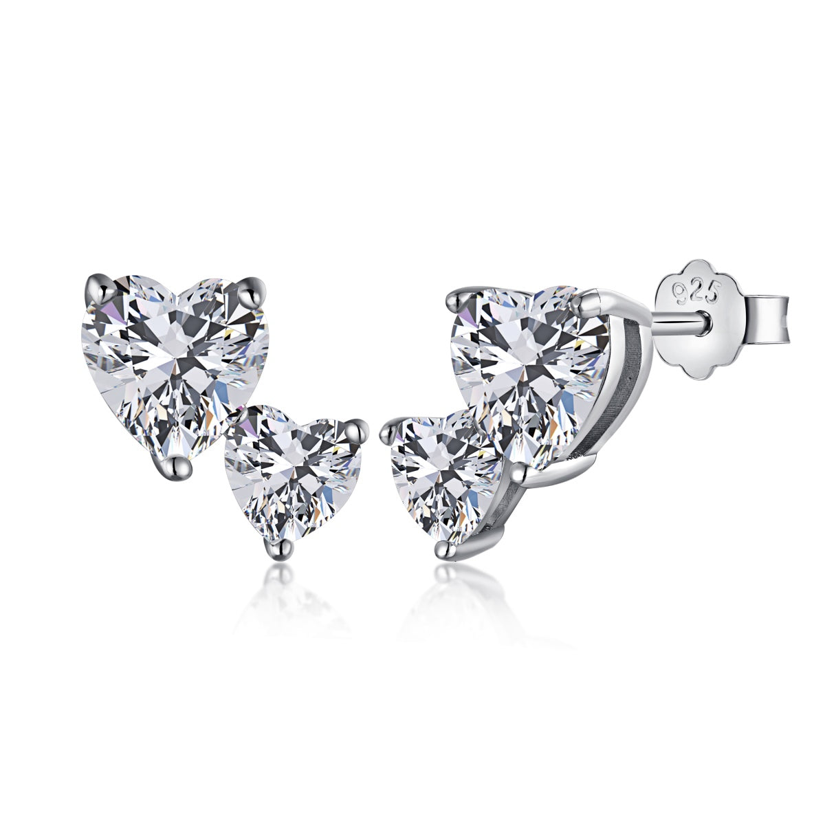[Nova Jewelry]Double Heart-Shape Classic Princess Style Earrings