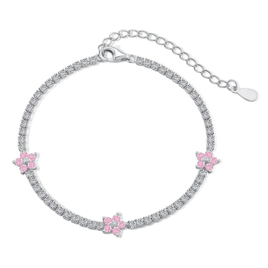 [Nova Jewelry]Sparkling Flower Shape Tennis Bracelet