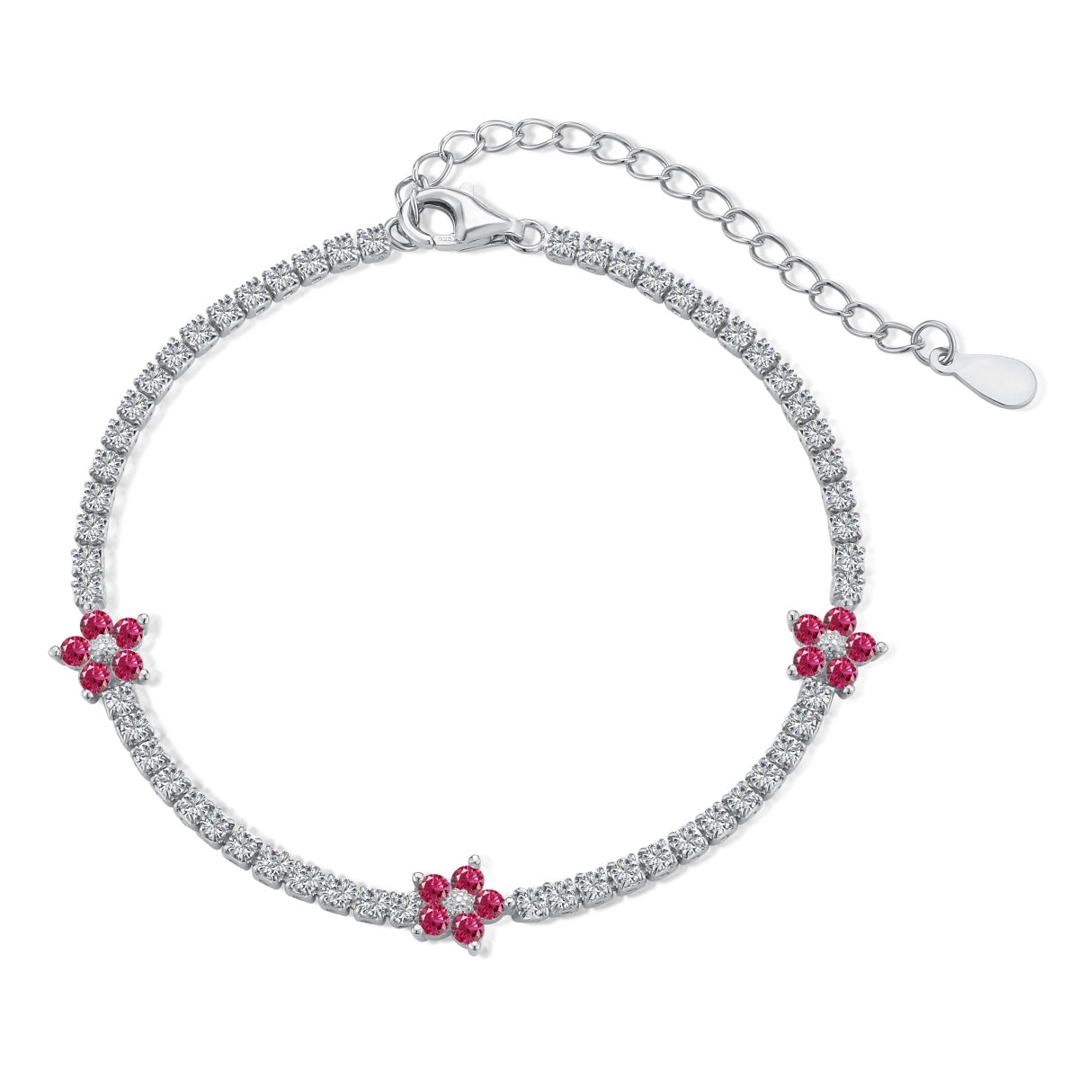 [Nova Jewelry]Sparkling Flower Shape Tennis Bracelet