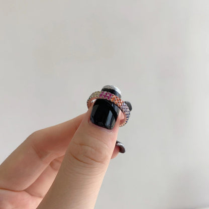 [Nova Jewelry]Unique Colorful Round Cut Tennis Ring