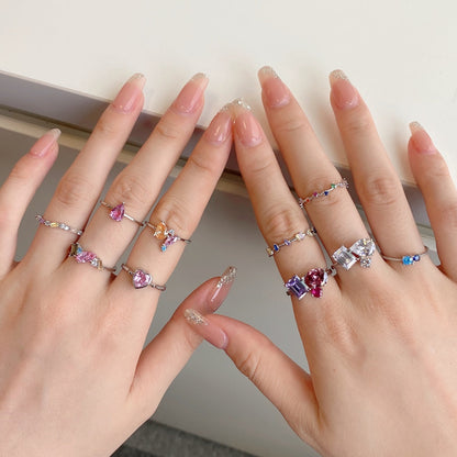 [Nova Jewelry]Radiant Colorful Multi Cut Daily Ring