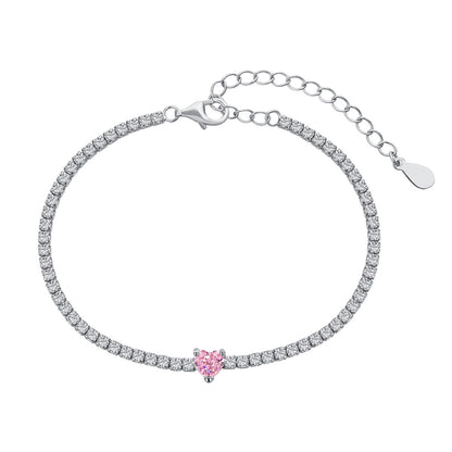 [Nova Jewelry]0.5 Carat Elegant Romantic Heart Shape Lover Bracelet