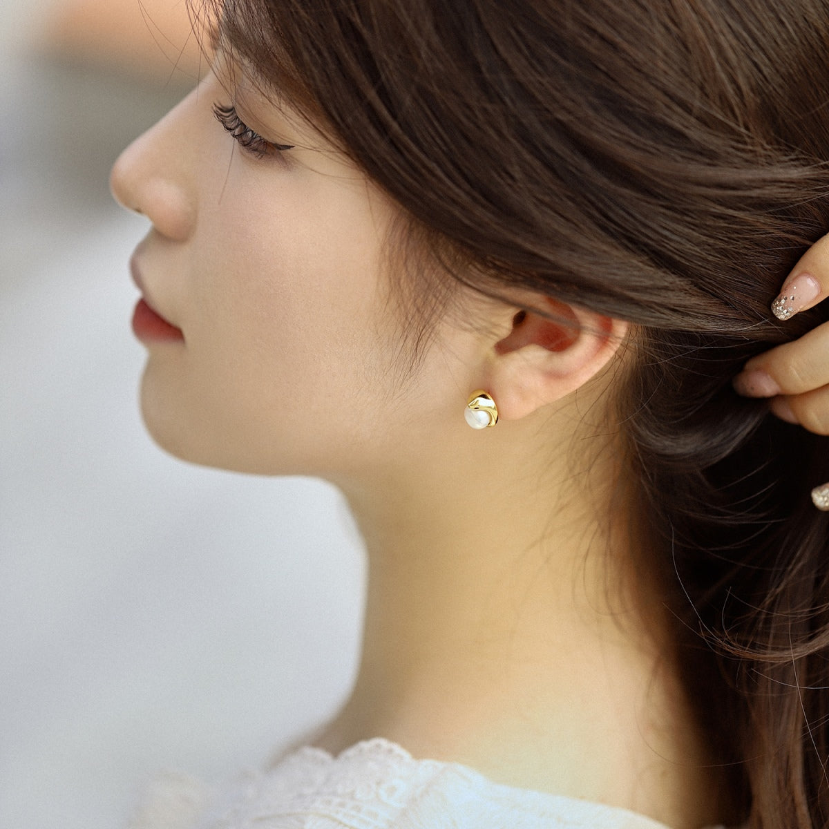 [Nova Jewelry]Dainty Bread Pearl Earrings