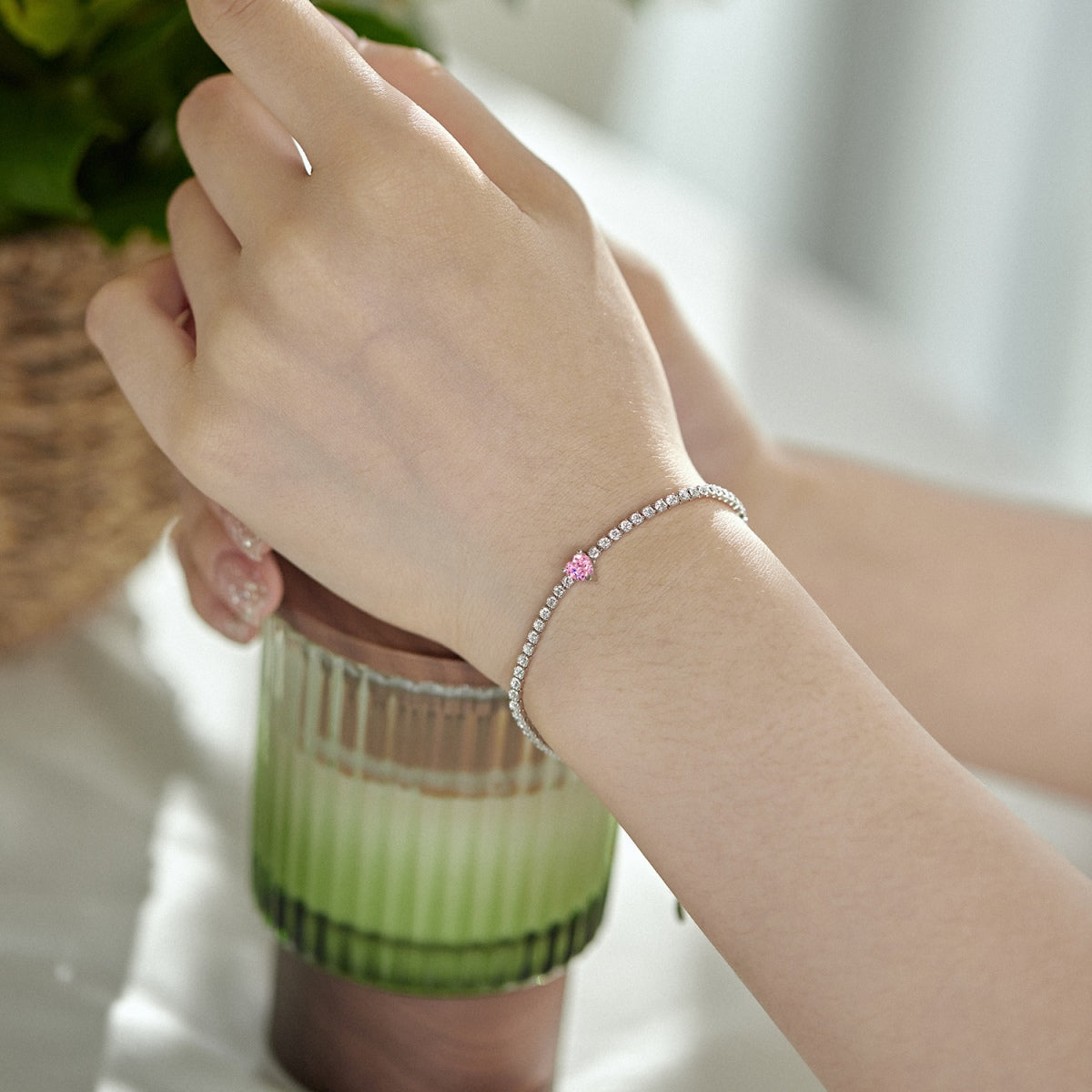 [Nova Jewelry]0.5 Carat Elegant Romantic Heart Shape Lover Bracelet