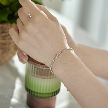 [Nova Jewelry]0.5 Carat Elegant Romantic Heart Shape Lover Bracelet
