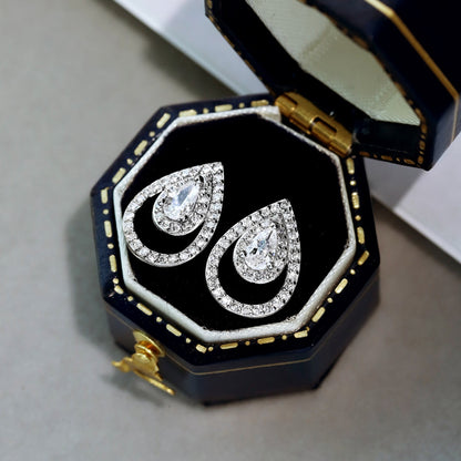 [Nova Jewelry]Sparkling Delicate Water Drop Shape Daily Earrings