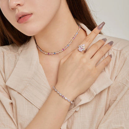 [Nova Jewelry]Sparkling Colorful Water Drop Shape Daily Ring