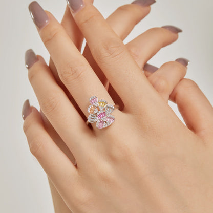 [Nova Jewelry]Sparkling Colorful Water Drop Shape Daily Ring