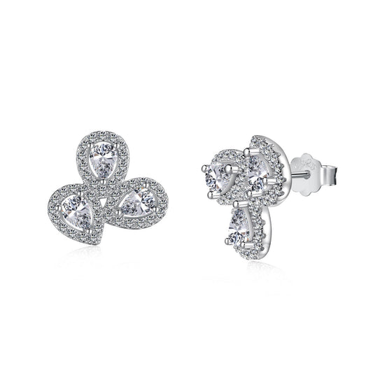 [Nova Jewelry]Ornate Flower Shape Pear Cut Lover Earrings