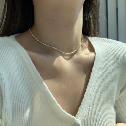 [Nova Jewelry]Delicate Round Shape Tennis Necklace