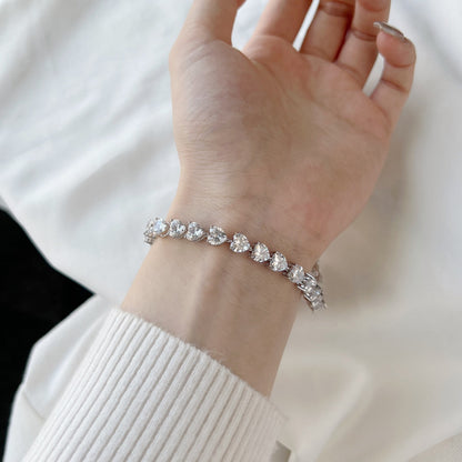[Nova Jewelry]0.75 Carat Elegant Romantic Heart Shape Lover Bracelet
