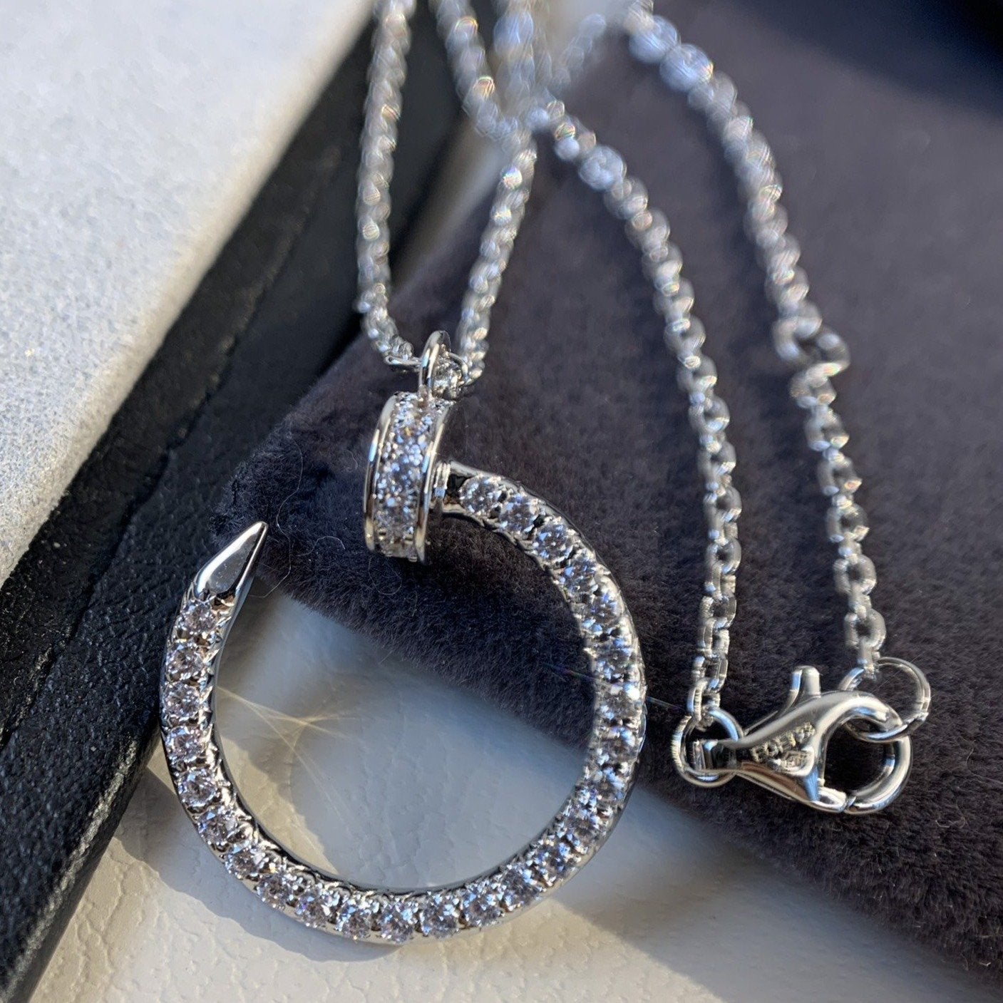 [BLUE TEARS]JUSTE NECKLACE SILVER DIAMONDS