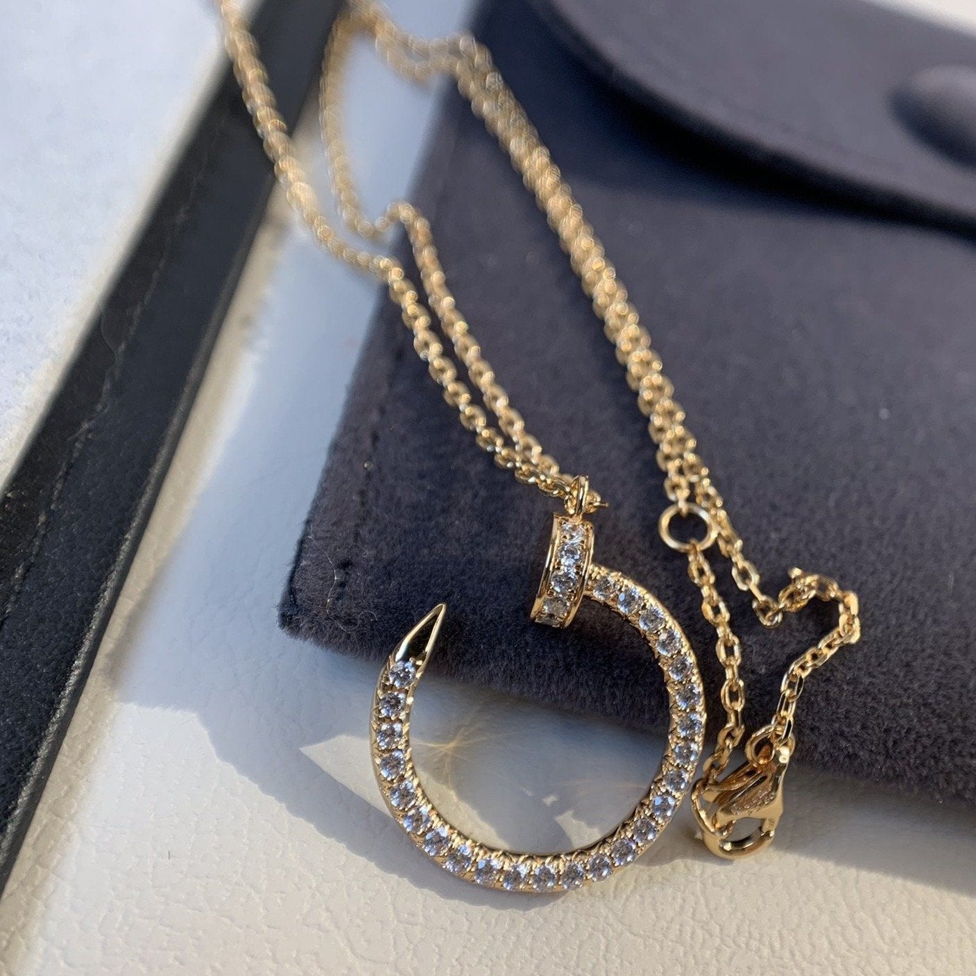 [BLUE TEARS]JUSTE NECKLACE PINK GOLD DIAMONDS