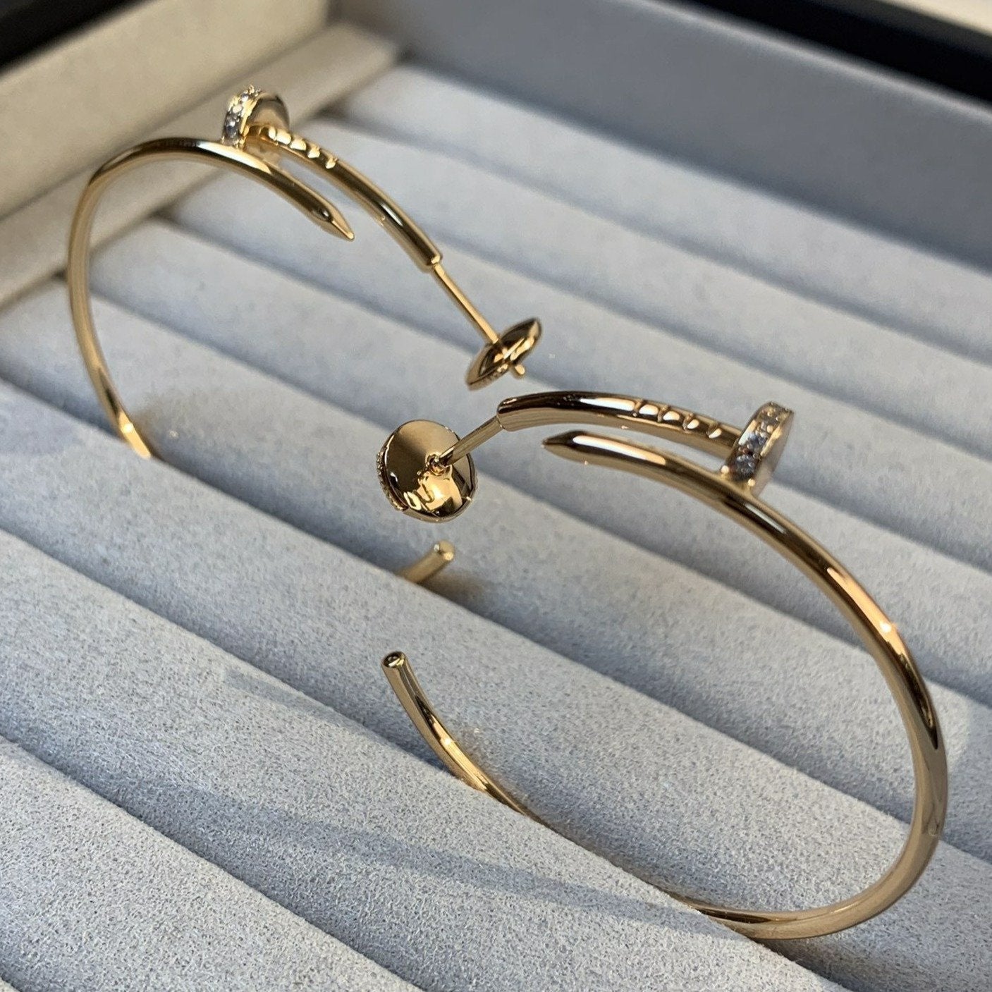 [BLUE TEARS]JUSTE EARRINGS GOLD DIAMONDS 1.8MM