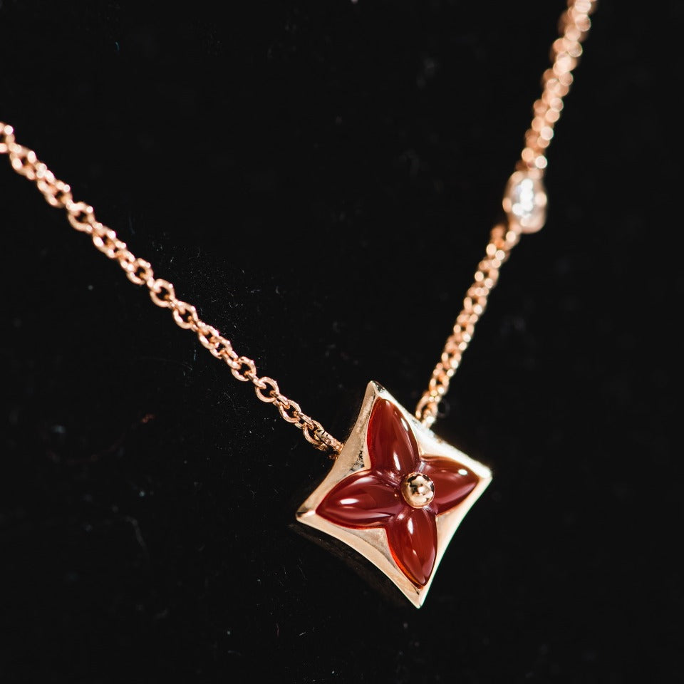 [BLUE TEARS]STAR NECKLACE PINK GOLD 1 DIAMOND