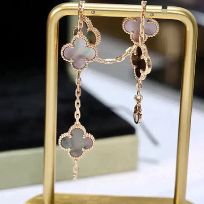 [BLUE TEARS]CLOVER 5 MOTIF GRAY MOP  BRACELET