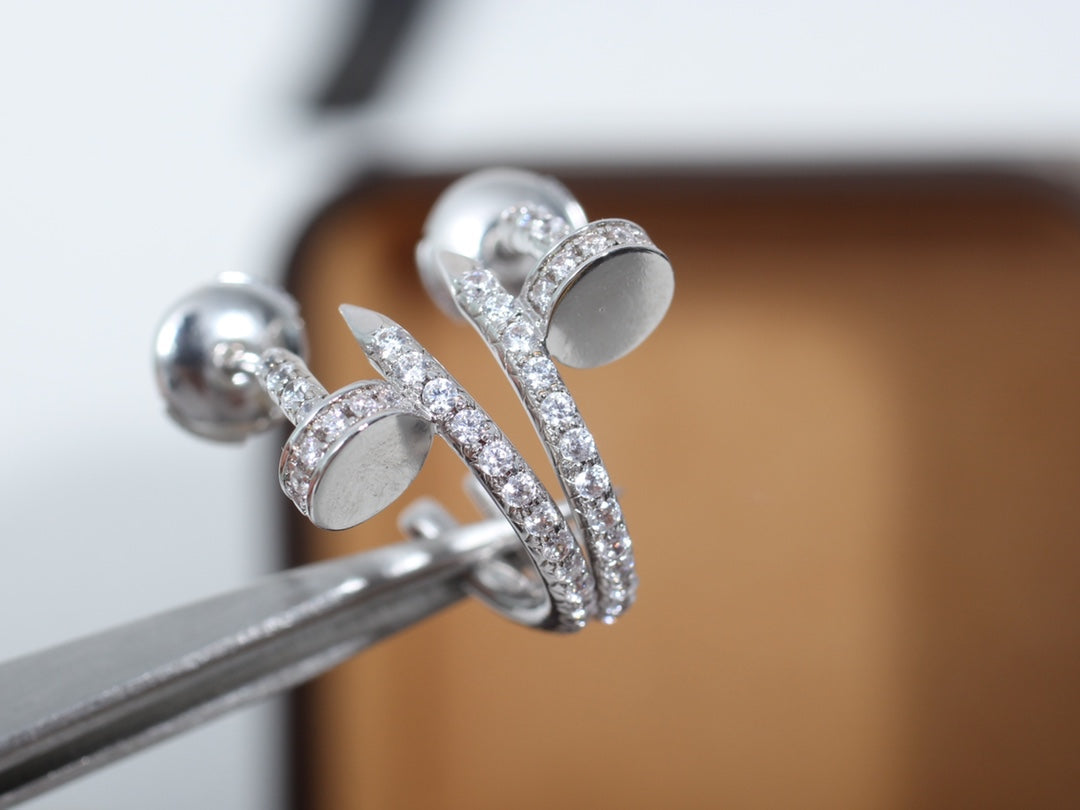 [BLUE TEARS]JUSTE EARRINGS 12.75MM SILVER DIAMOND