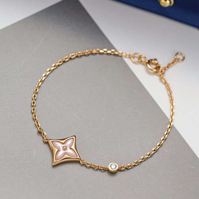 [BLUE TEARS]STAR 1 DIAMOND PINK GOLD BRACELET