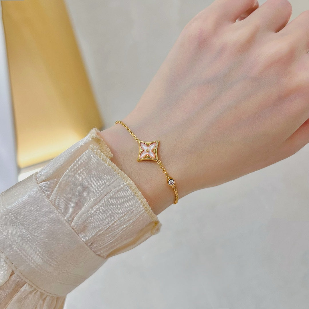 [BLUE TEARS]STAR 1 DIAMOND PINK GOLD BRACELET