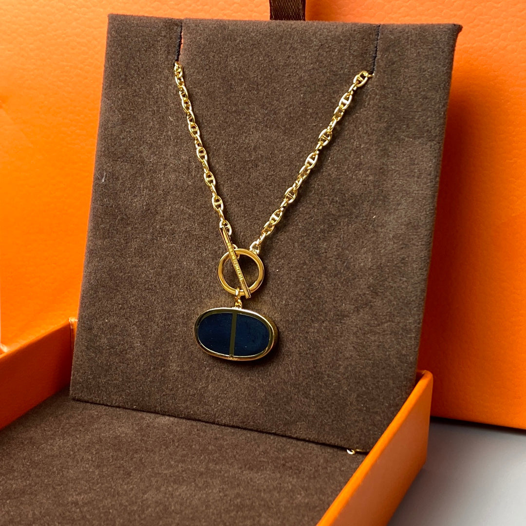 [BLUE TEARS]CHAINE VERSO BLACK CERAMIC NECKLACE