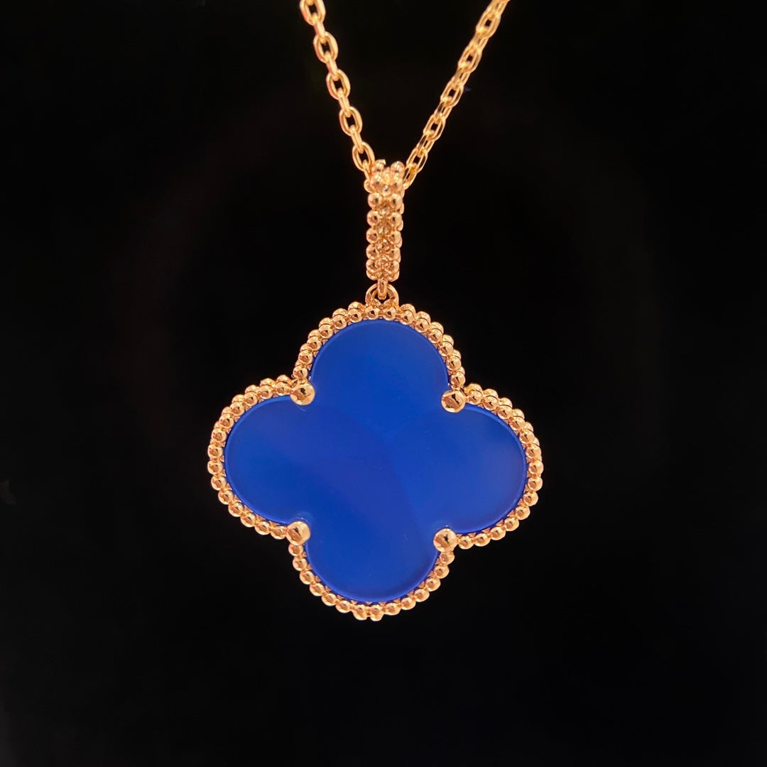 [BLUE TEARS]CLOVER 25MM NECKLACE TURQUOISE ROSE GOLD