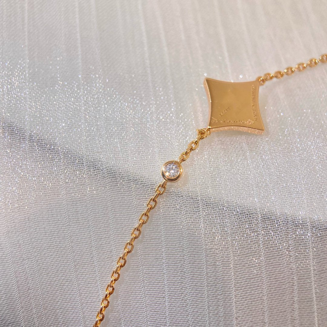 [BLUE TEARS]COLOR STAR CARNELIAN PINK GOLD DIAMOND BRACELET