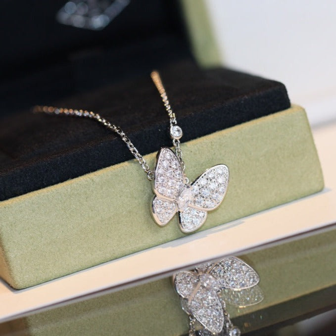 [BLUE TEARS]BUTTERFLY DIAMOND NECKLACE
