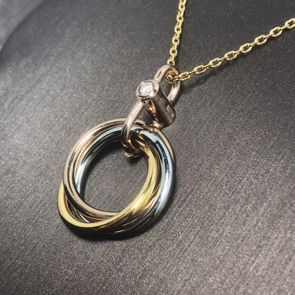 [BLUE TEARS]TRINITY SILVER GOLD PINK GOLD NECKLACE