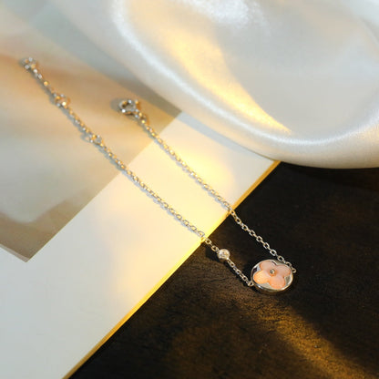 [BLUE TEARS]SUN MOTIF PINK MOP SILVER BRACELET