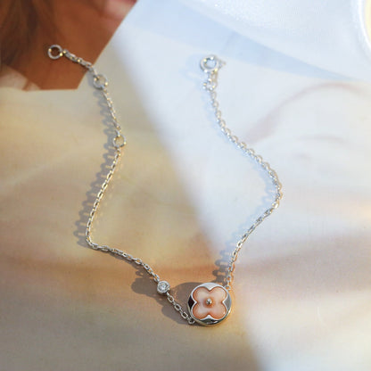 [BLUE TEARS]SUN MOTIF PINK MOP SILVER BRACELET