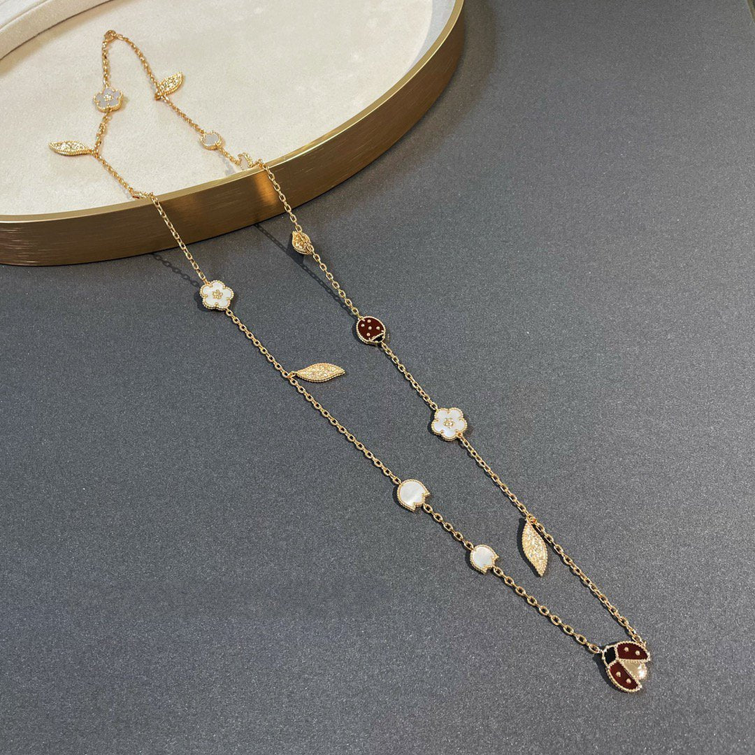 [BLUE TEARS]LUCKY SPRING 15 MOTIFS GOLD NECKLACE