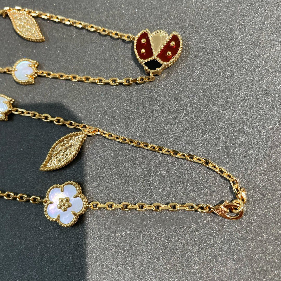 [BLUE TEARS]LUCKY SPRING 15 MOTIFS GOLD NECKLACE