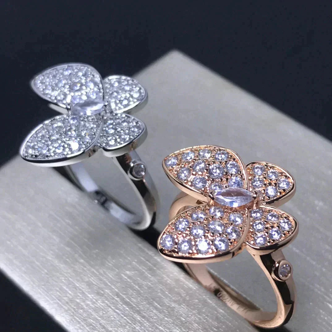 [BLUE TEARS]BUTTERFLY PINK GOLD DIAMOND RING