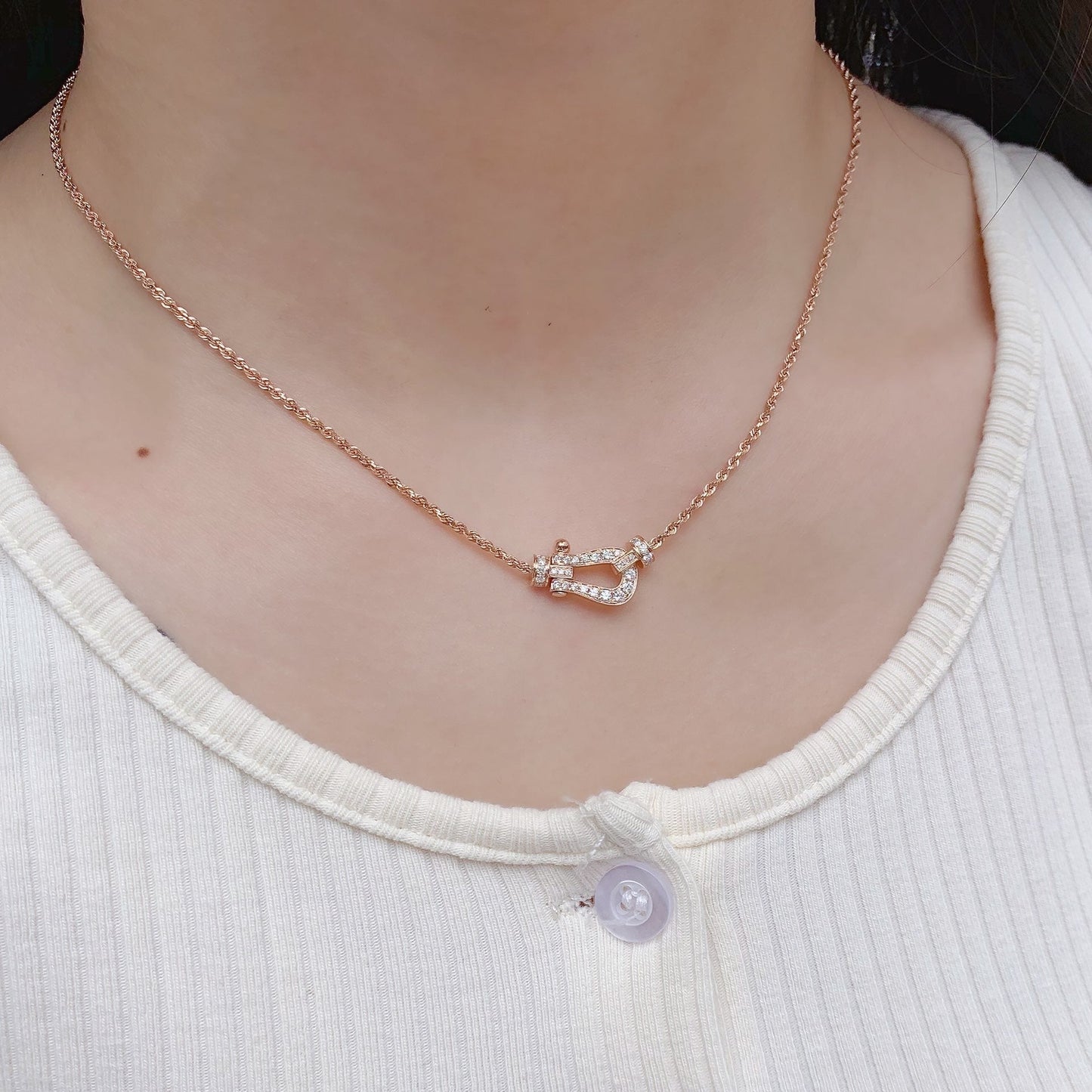 [BLUE TEARS]FORCE 10 PINK GOLD DIAMOND NECKLACE