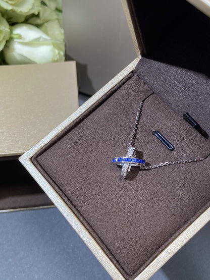 [BLUE TEARS]LIENS DIAMOND SILVER NECKLACE