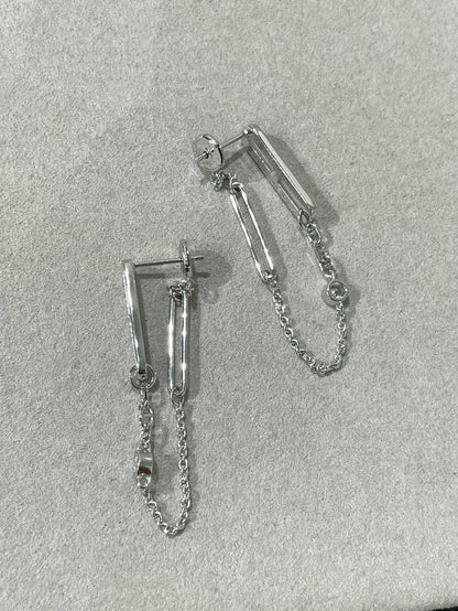 [BLUE TEARS]CHAINE CHAOS DIAMOND DROP EARRINGS