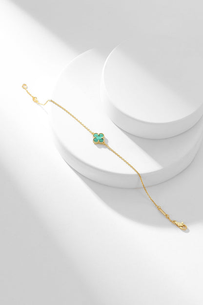 [BLUE TEARS]CLOVER BRACELET MALACHITE 1 MOTIF