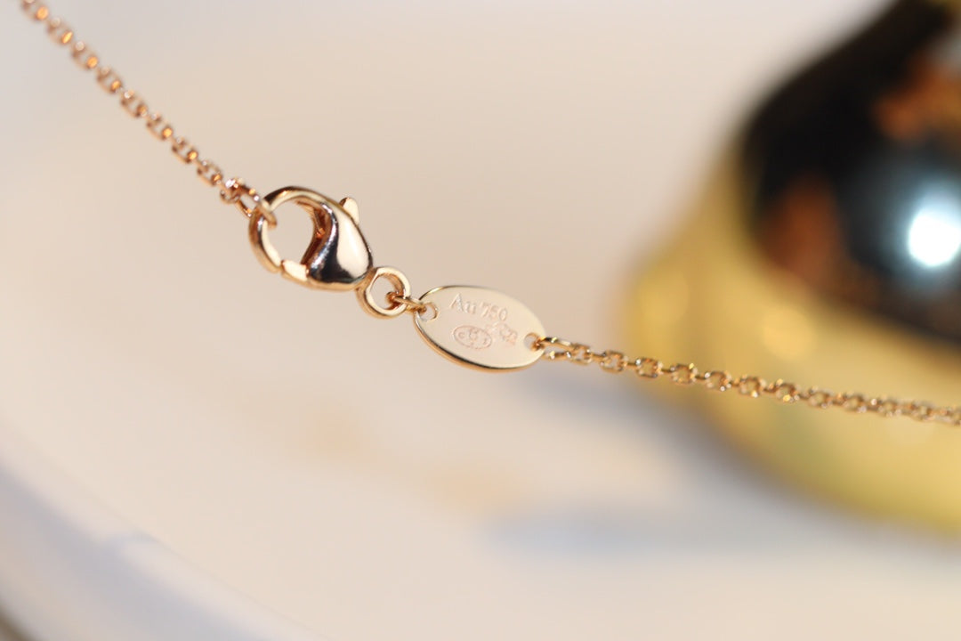 [BLUE TEARS]JEUX MALACHITE 1 DIAMOND PINK GOLD NECKLACE