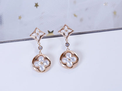 [BLUE TEARS]STAR AND SUN PINK GOLD MOP DROP EARRINGS
