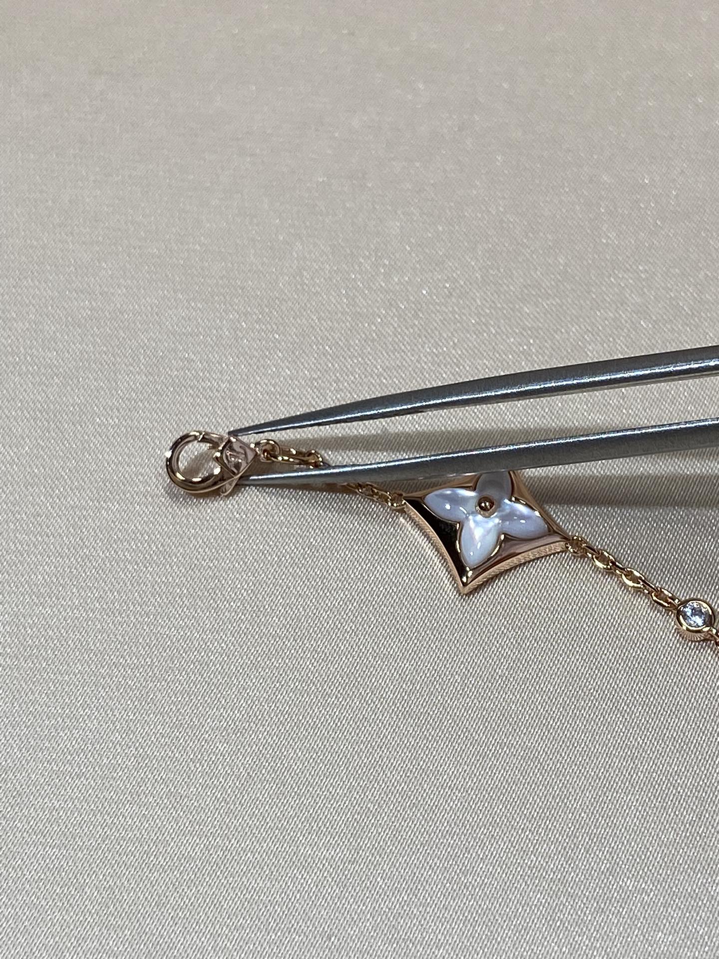 [BLUE TEARS]STAR 4 MOTIF MOP DIAMOND PINK GOLD BRACELET