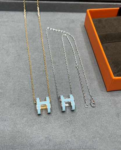 [BLUE TEARS]POP H SKY BLUE NECKLACE