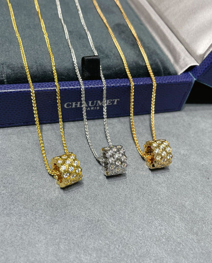 [BLUE TEARS]BEE LOVE DIAMOND PAVED 3 ROW NECKLACE