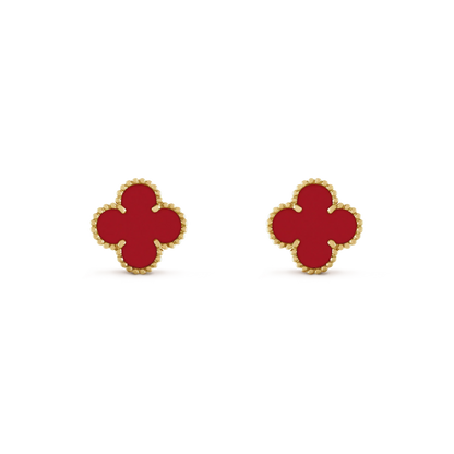 [BLUE TEARS]CLOVER MINI 9.5MM CARNELIAN EARRINGS