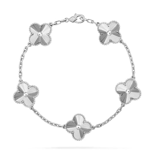 [BLAUE TRÄNEN]KLEE SILBERARMBAND MIT 5 MOTIVEN 