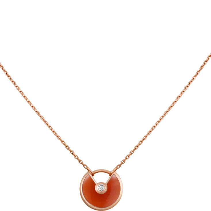 [BLUE TEARS]AMULETTE GOLD CARNELIAN ONYX NECKLACE